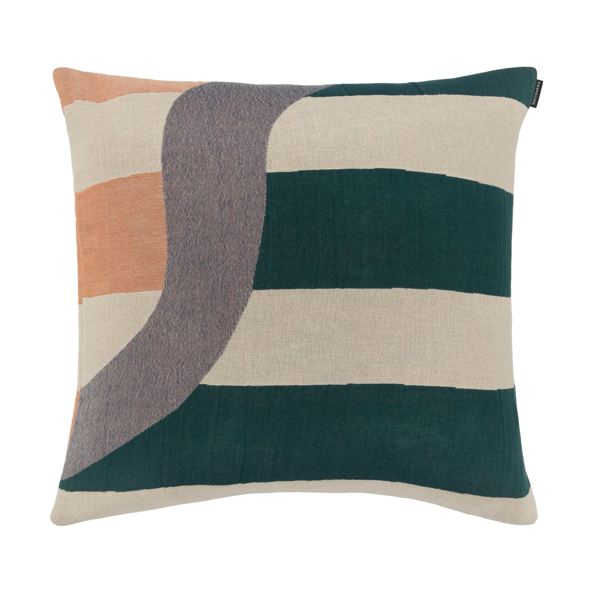 Siirto putetrekk jacquard 50x50, Powder-d. blue-l. blue-coral Marimekko
