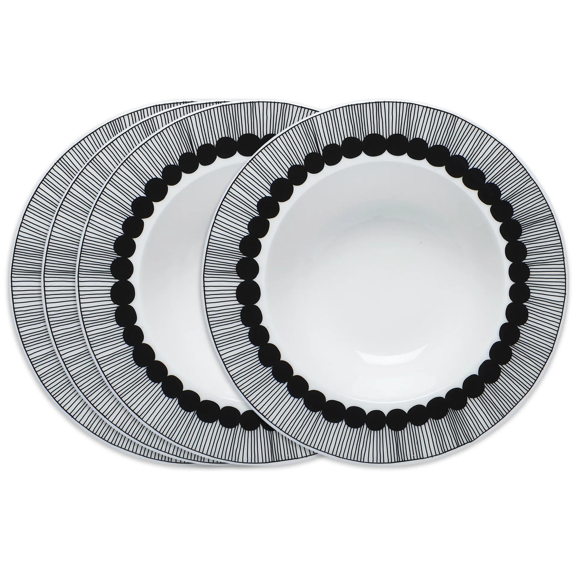 Siirtolapuutarha dyp tallerken Ø 20 cm 4-pk svart,  Marimekko