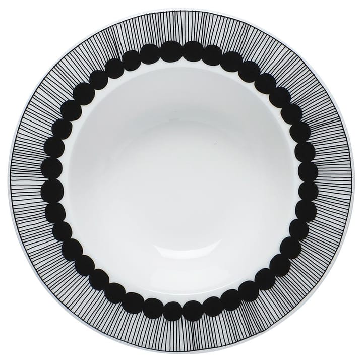 Siirtolapuutarha dyp tallerken Ø 20 cm - svart-hvit - Marimekko