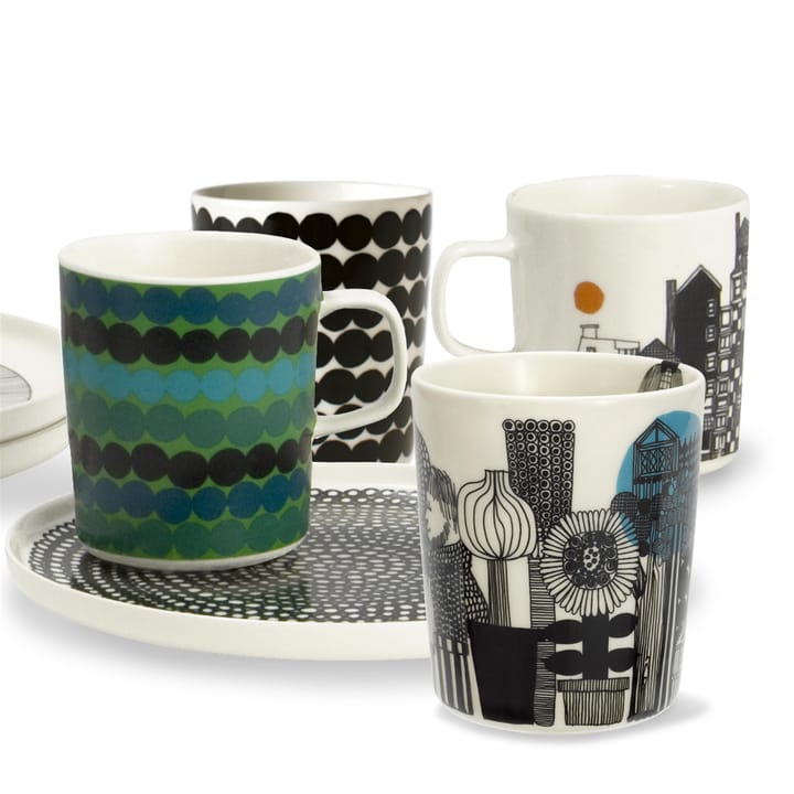 Siirtolapuutarha krus 2,5 dl, svart-oransje Marimekko