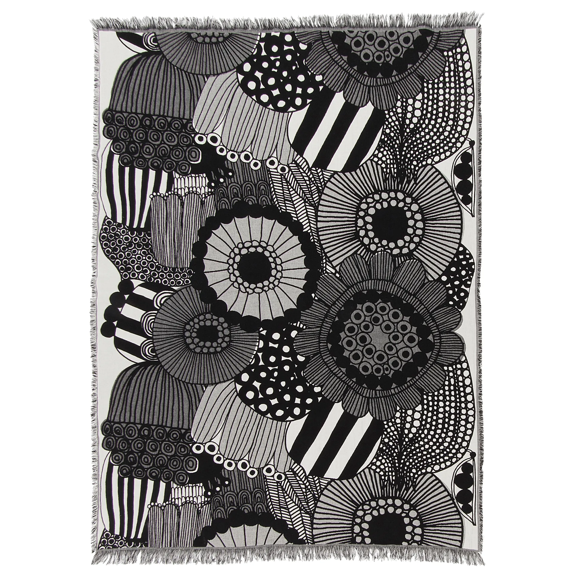 Siirtolapuutarha pledd 130x180 cm, Off white-svart Marimekko