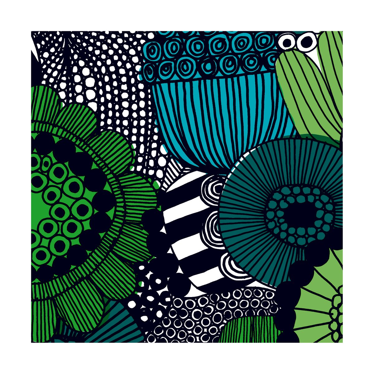 Marimekko Siirtolapuutarha serviett 33x33 cm 20-pk Blue-Green