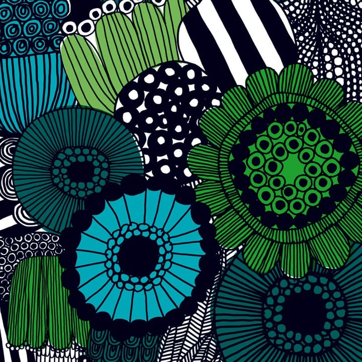 Siirtolapuutarha stoff - blå-grønn - Marimekko