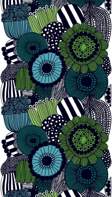 Siirtolapuutarha stoff - blå-grønn - Marimekko