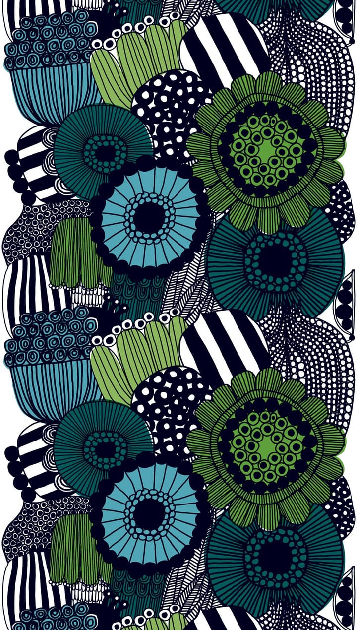 Siirtolapuutarha stoff - blå-grønn - Marimekko