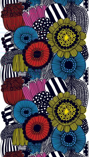 Siirtolapuutarha stoff - gul-rosa-blå - Marimekko