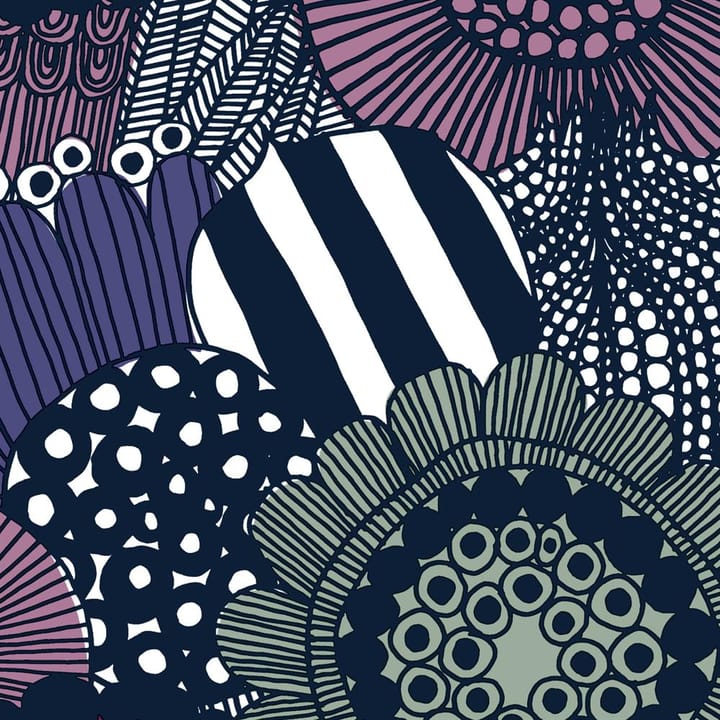 Siirtolapuutarha stoff, hvit-lilla-grå Marimekko