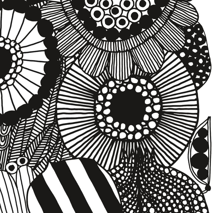Siirtolapuutarha stoff, hvit-svart Marimekko