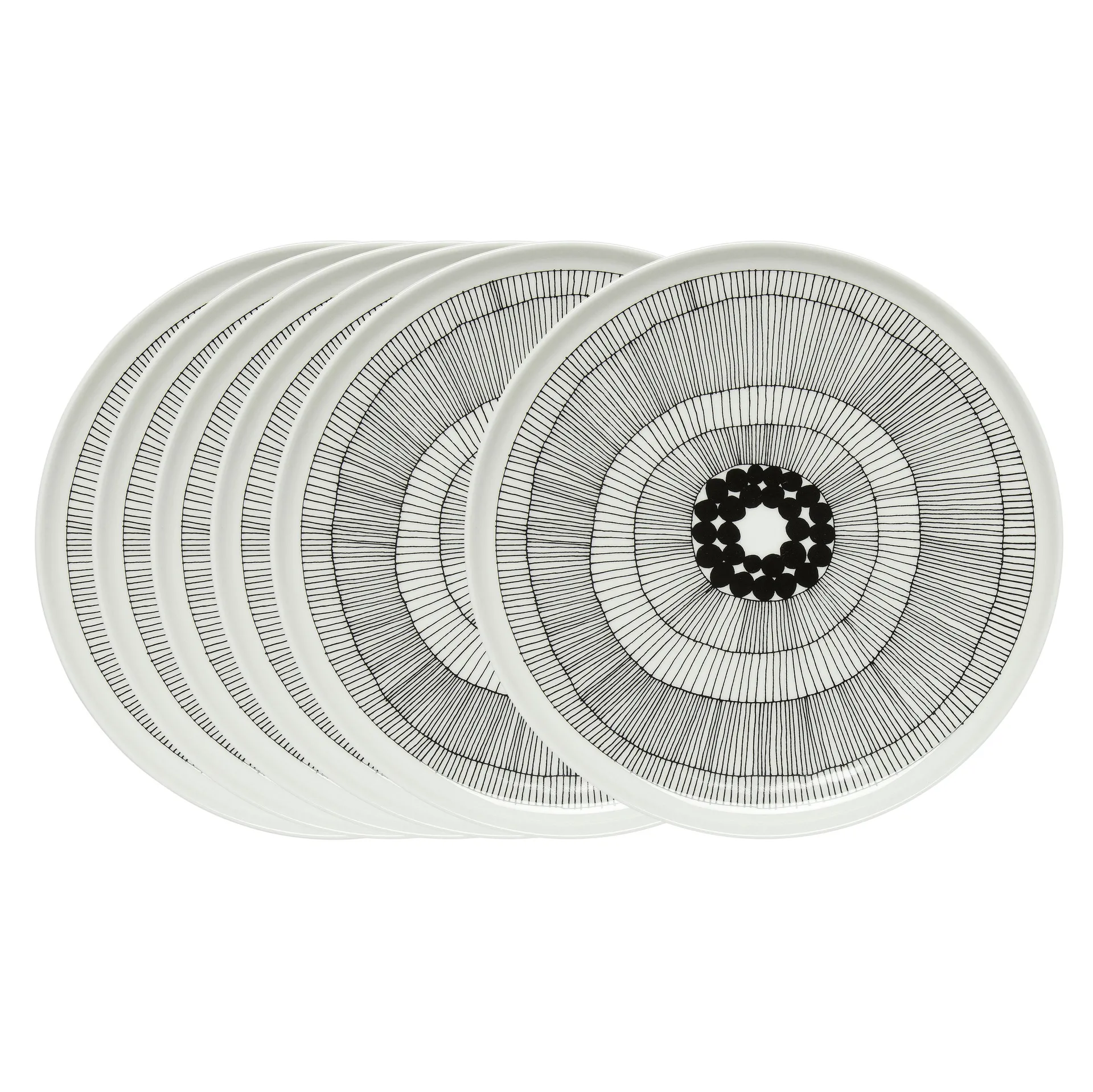 Siirtolapuutarha tallerken Ø 25 cm, 6-pk sort-hvit,  Marimekko