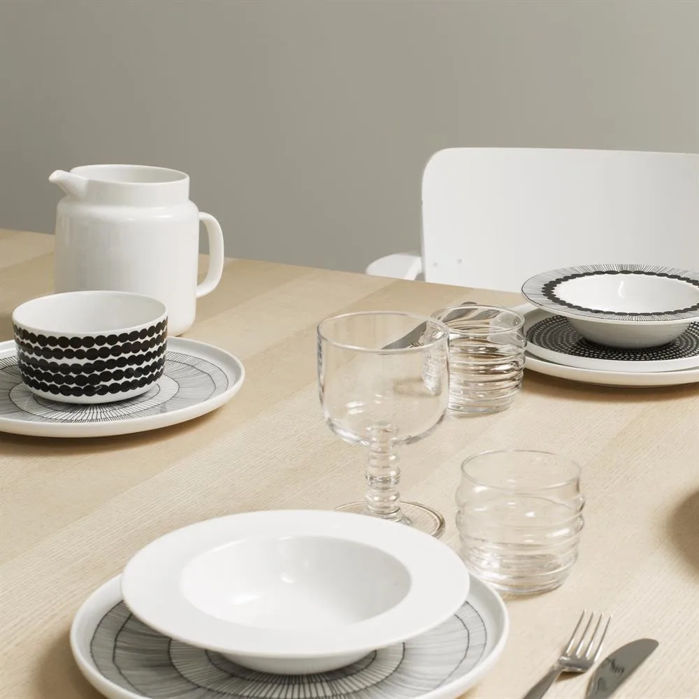 Siirtolapuutarha tallerken Ø 25 cm, 6-pk sort-hvit,  Marimekko