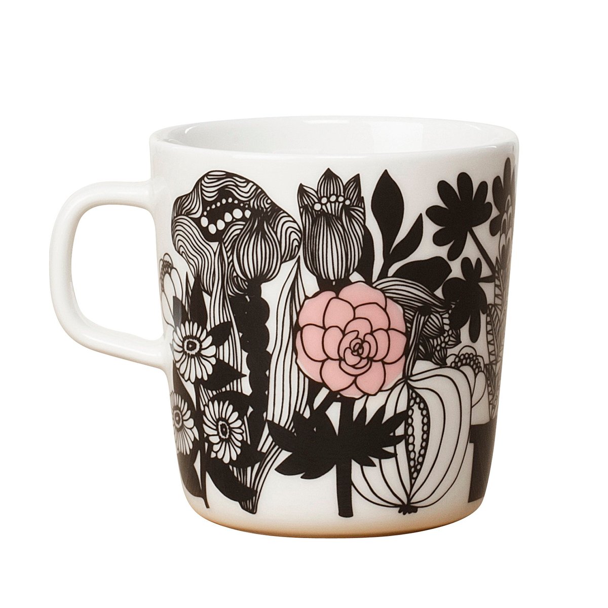 Marimekko - Oiva Siirtolapuutarha krus 40 cl blomster/rosa