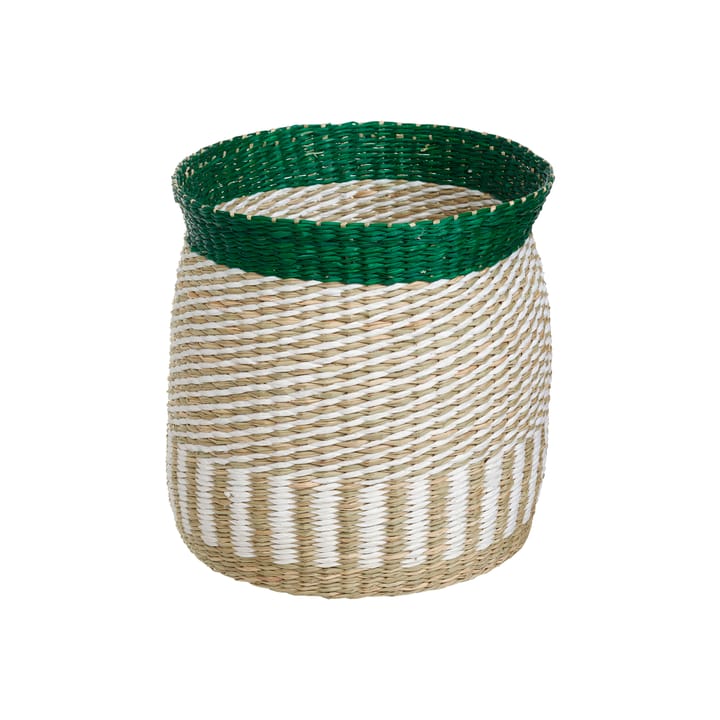 Silkkikuikka oppbevaringskurv 27 cm, Hvit-beige-grønn Marimekko