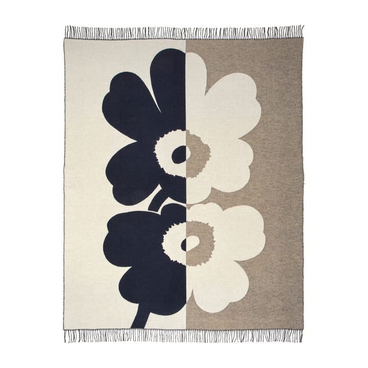 Suur Unikko pledd 130 x 170 cm, Mørkeblå-sand-offwhite-gull Marimekko