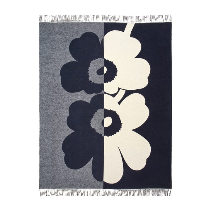 Suur Unikko pledd 130 x 170 cm, Mørkeblå-sand-offwhite-gull Marimekko