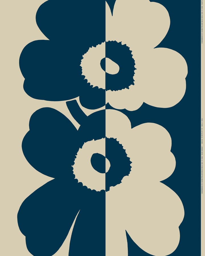 Suur Unikko tekstil, Beige-mørkeblå Marimekko