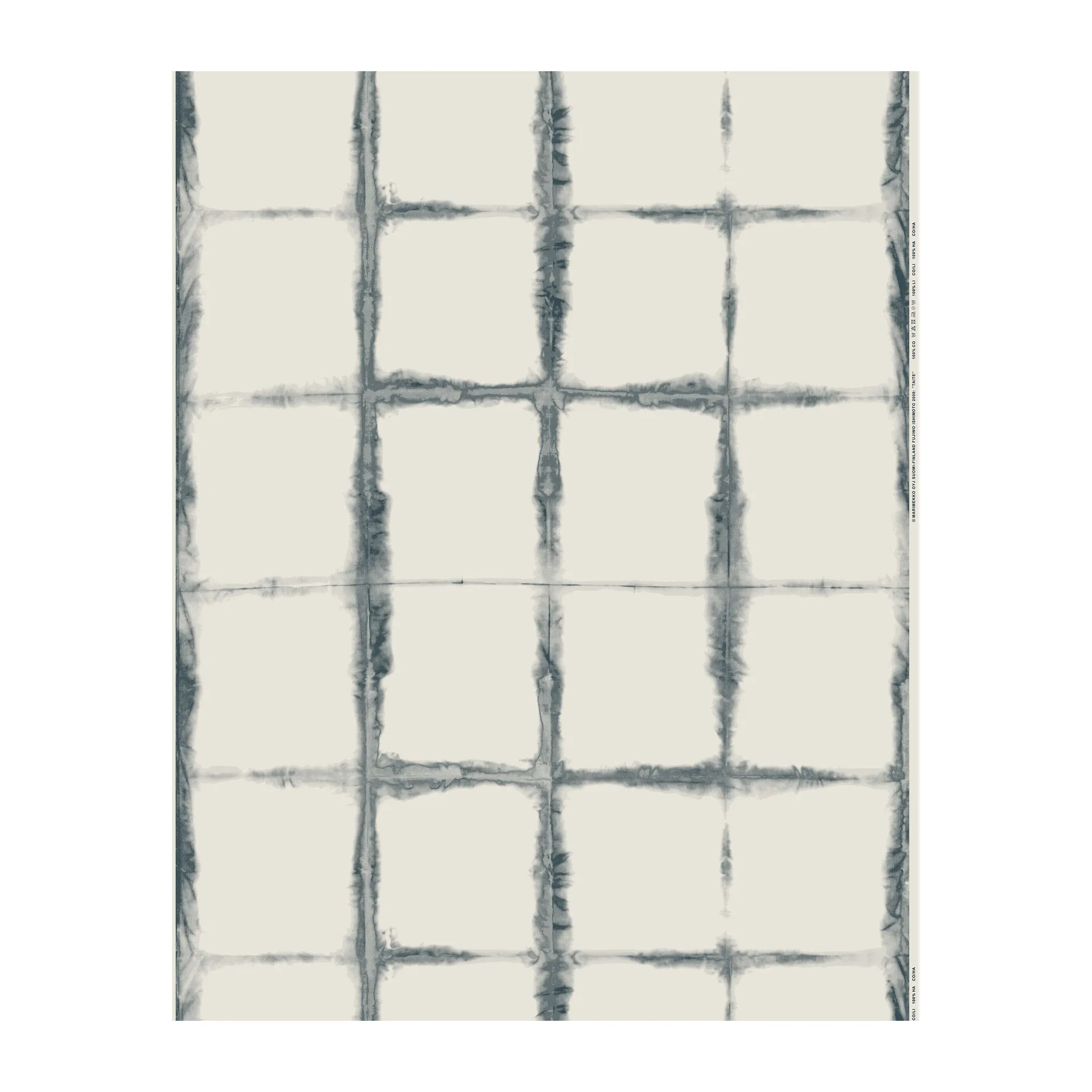 Taite tekstil bomull-hamp, White-dark blue Marimekko