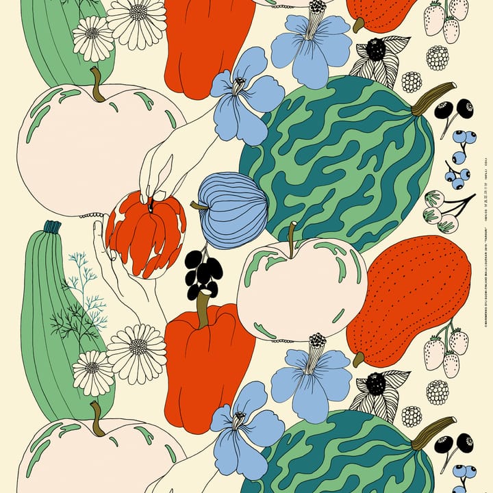 Tarhuri stoff bomull-lin, Multi Marimekko