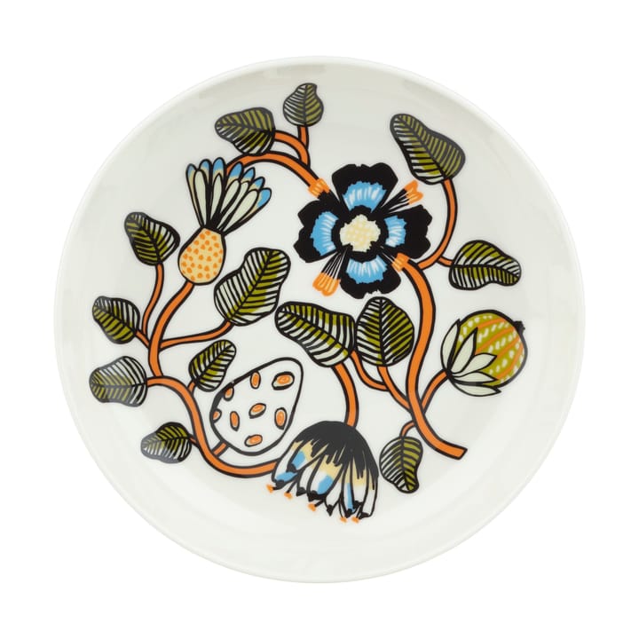 Tiara dyp tallerken Ø20,5 cm - White-warm orange-green - Marimekko