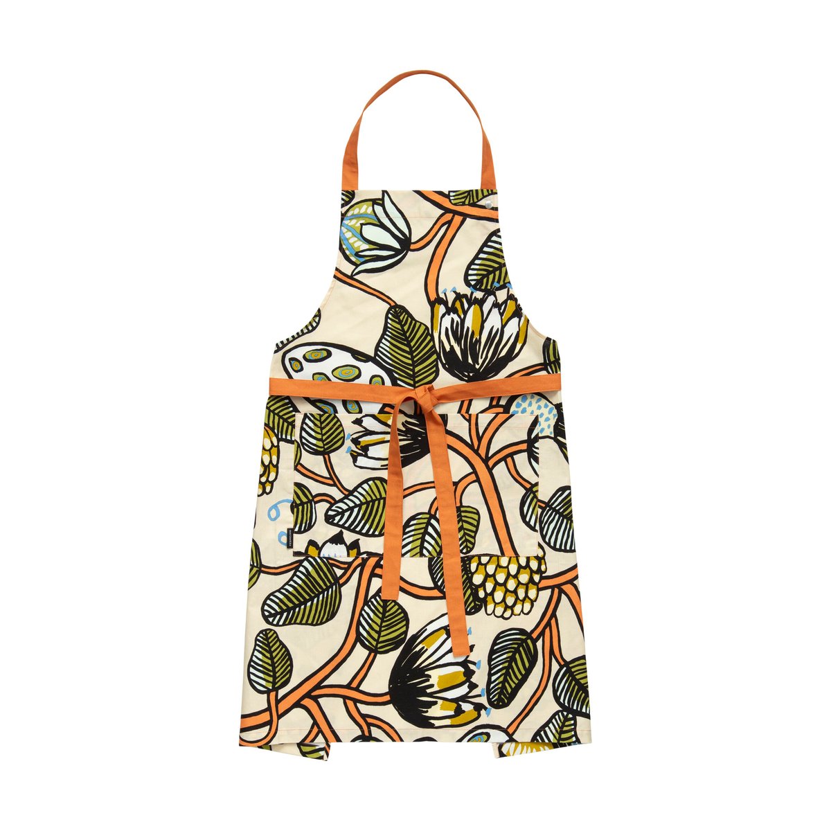 Marimekko Tiara forkle, sand/grønn/oransje