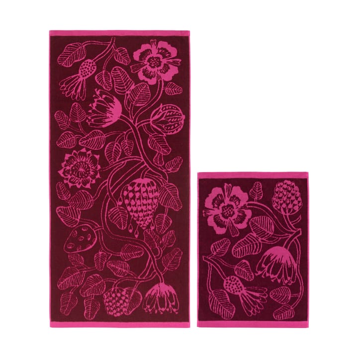 Tiara håndklesett 2 deler - Burgundy-pink - Marimekko