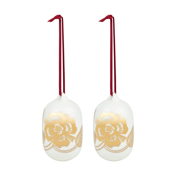 Tiara julekuler 2025 6x9 cm - White-gold - Marimekko