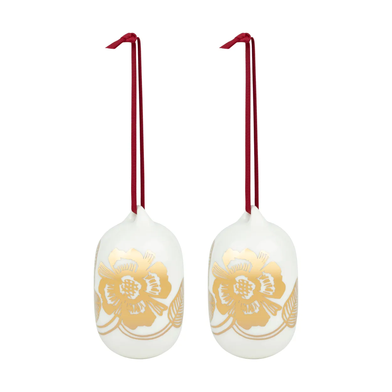 Marimekko Tiara julekuler 2025 6x9 cm White-gold