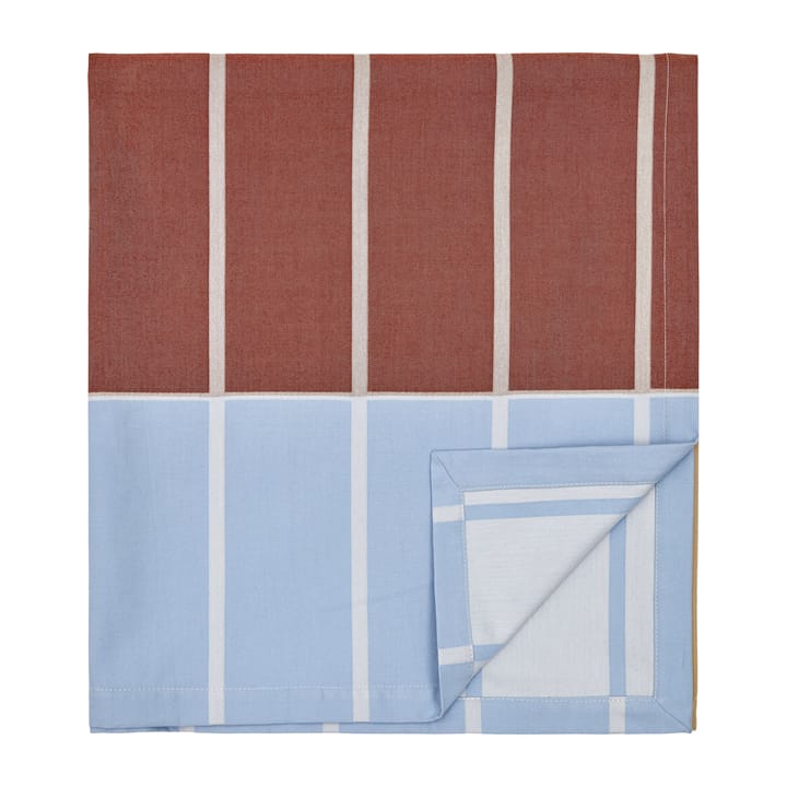 Tiiliskivi duk 156 x 250 cm - Lyseblå-rødbrun-beige - Marimekko