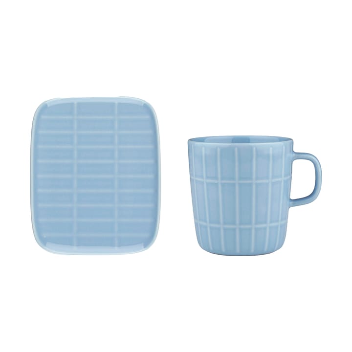 Tiiliskivi krus 40 cl + tallerken 12x15 cm - Light blue - Marimekko