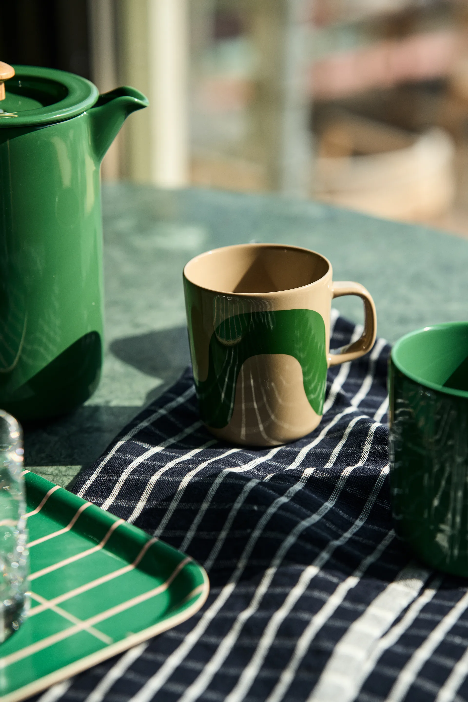 Tiiliskivi presskanne 0,9 l, Dark green Marimekko