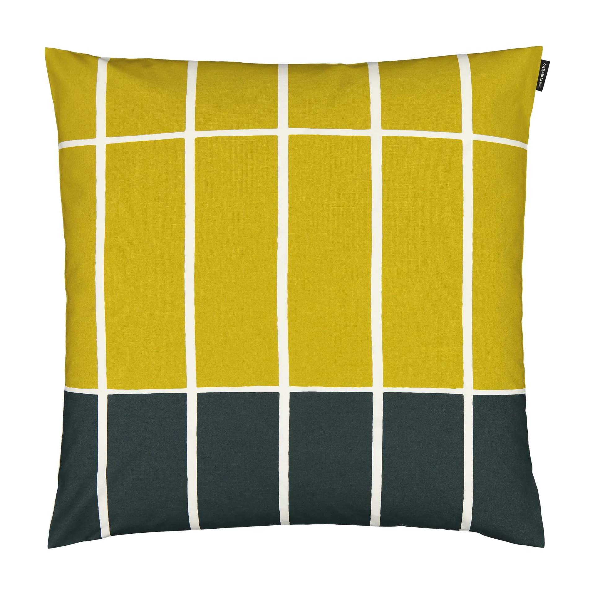 Tiiliskivi putevar 50 x 50 cm, Gul-mørkgrønn Marimekko