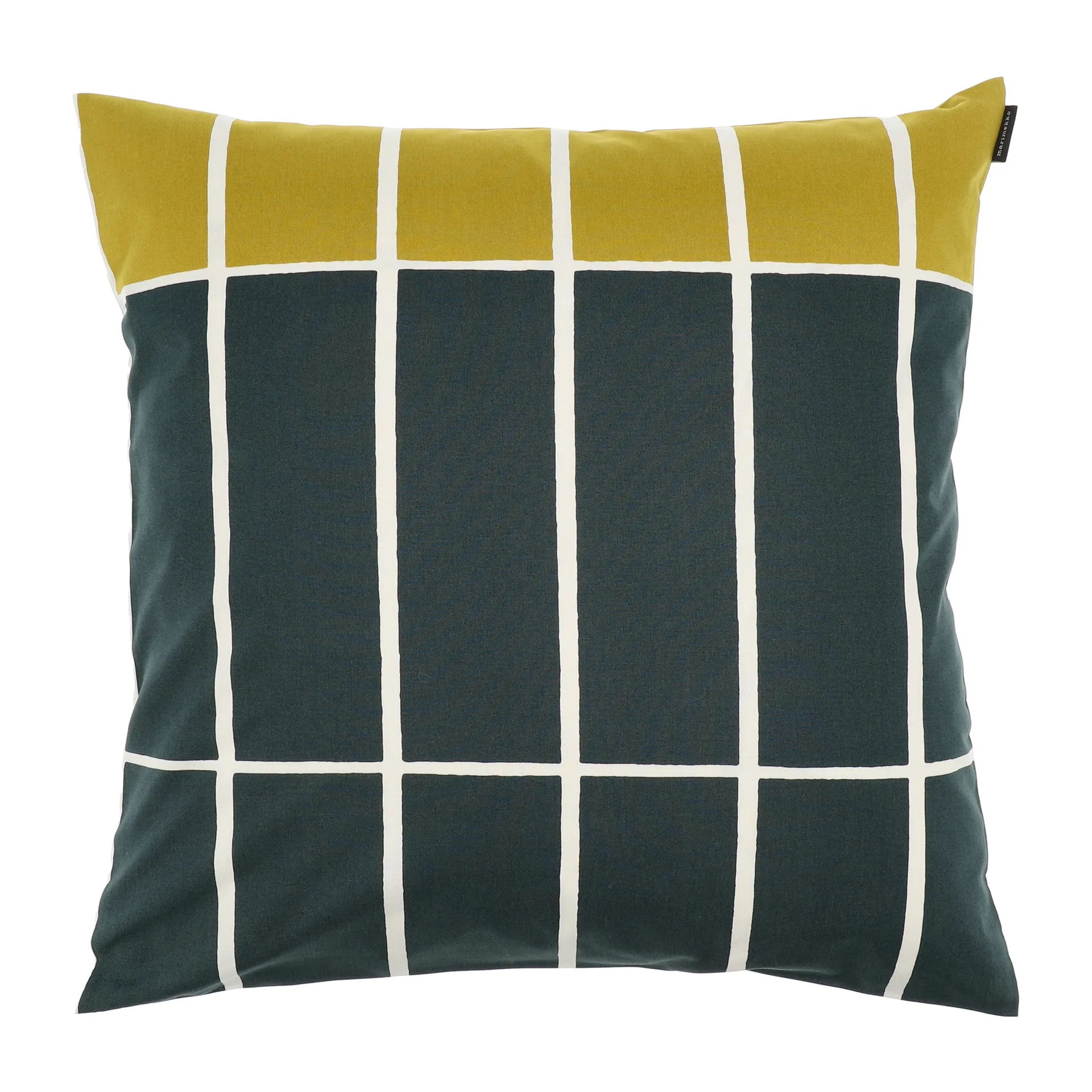 Tiiliskivi putevar 50 x 50 cm, Gul-mørkgrønn Marimekko