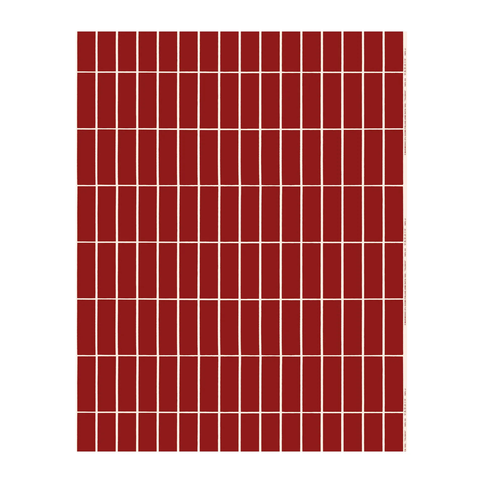 Tiiliskivi satengstoff, Rød-beige Marimekko