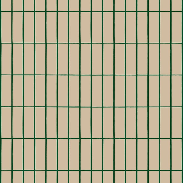 Tiiliskivi stoff - Beige-mørkegrønn - Marimekko