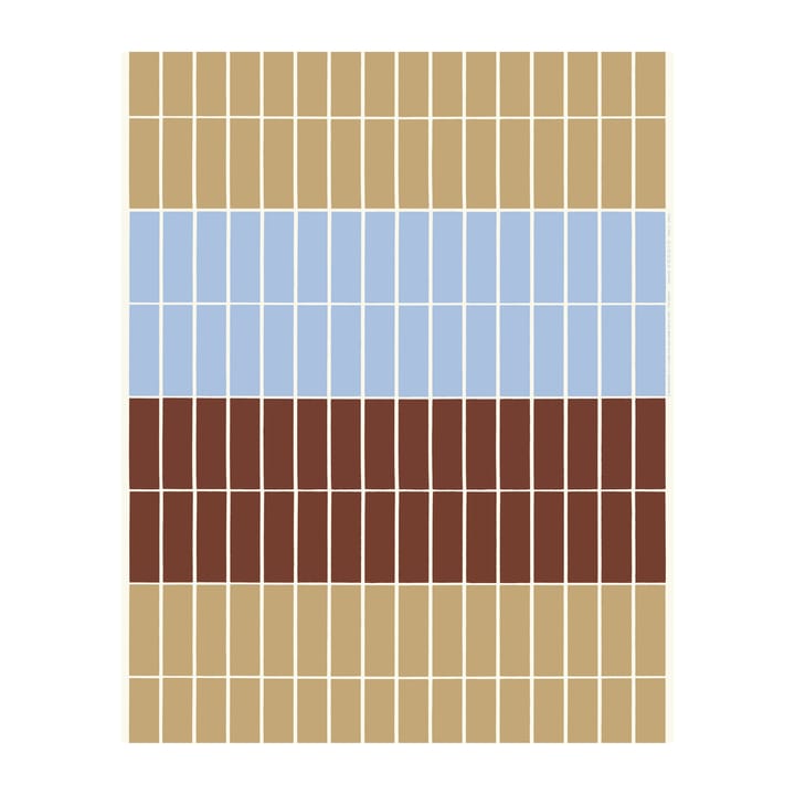 Tiiliskivi tøy - Lyseblå-rødbrun-beige - Marimekko