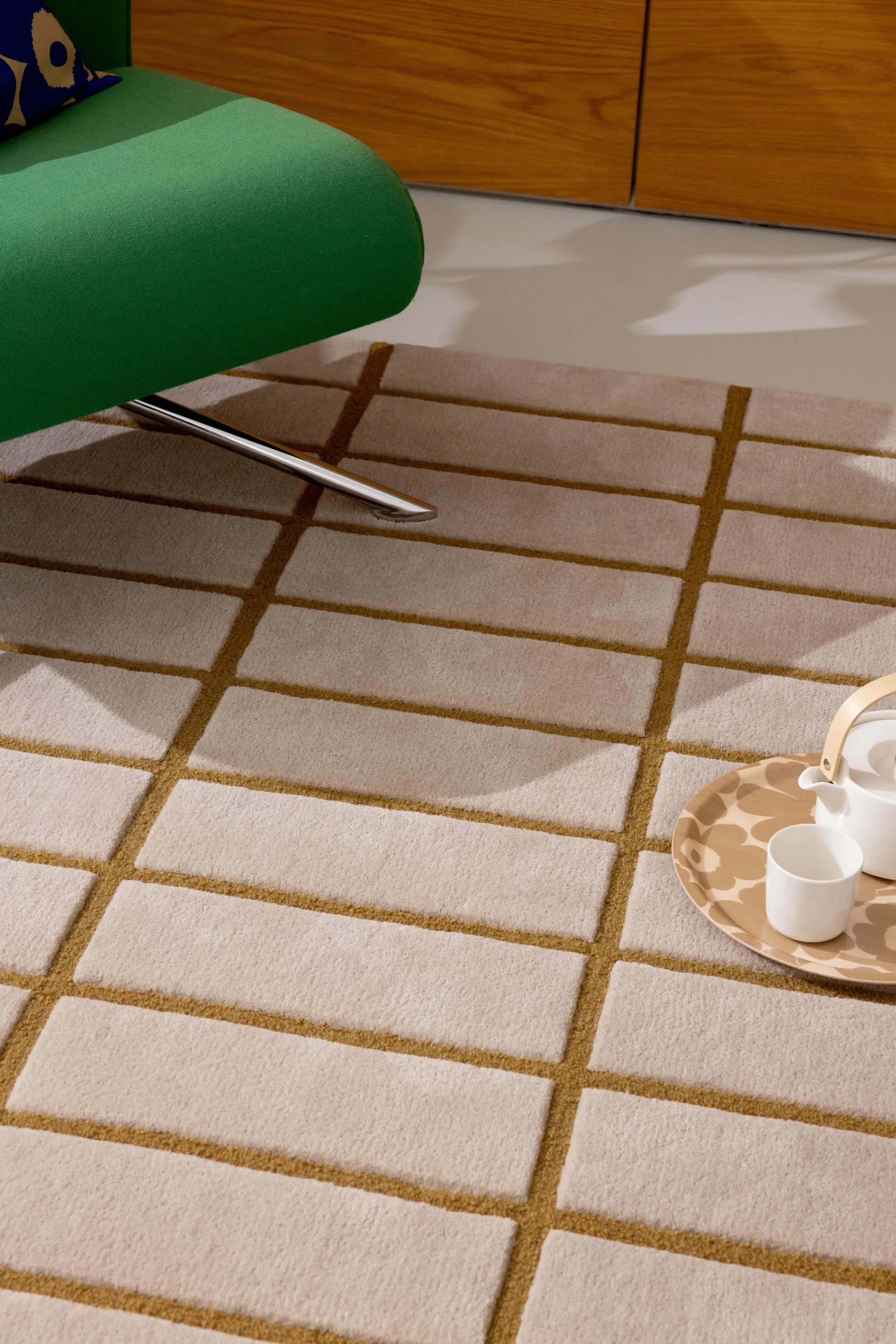 Tiiliskivi ullteppe, Bronze Yellow, 250x350 cm Marimekko