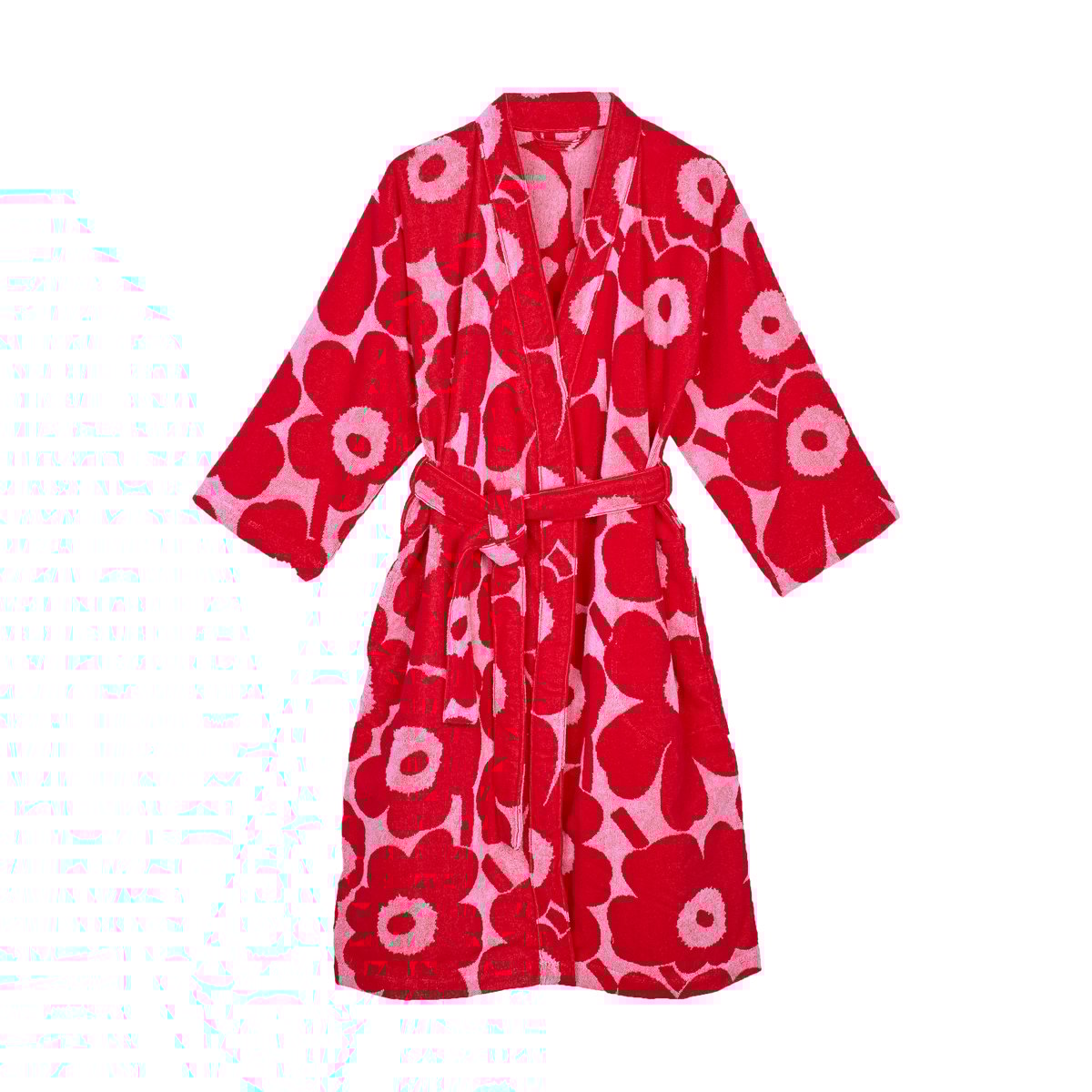 Bilde av Marimekko Unikko 2 badekåpe Red-pink S