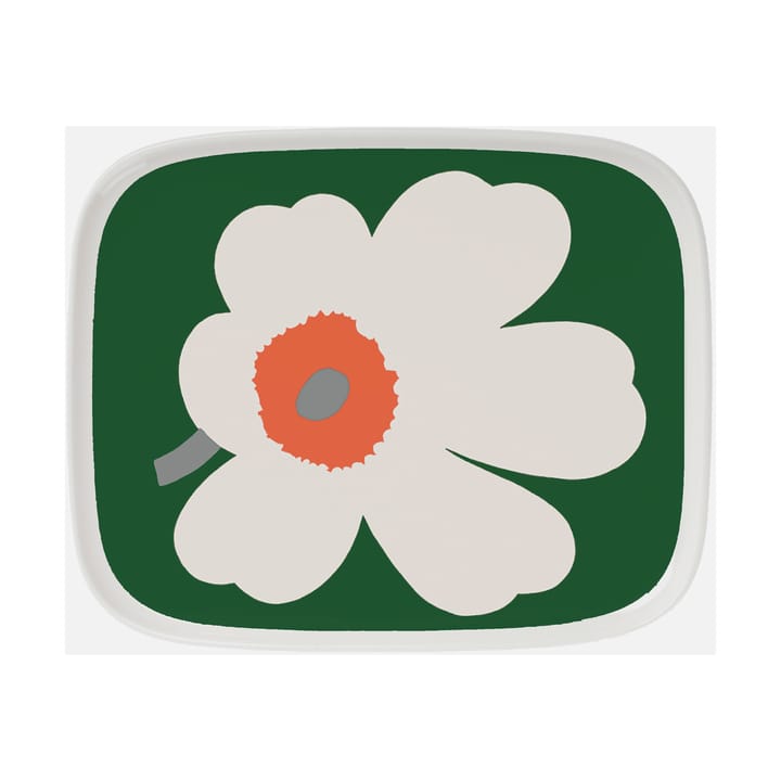 Unikko 60-årsjubileum fat 12x15 cm - White-green-orange - Marimekko