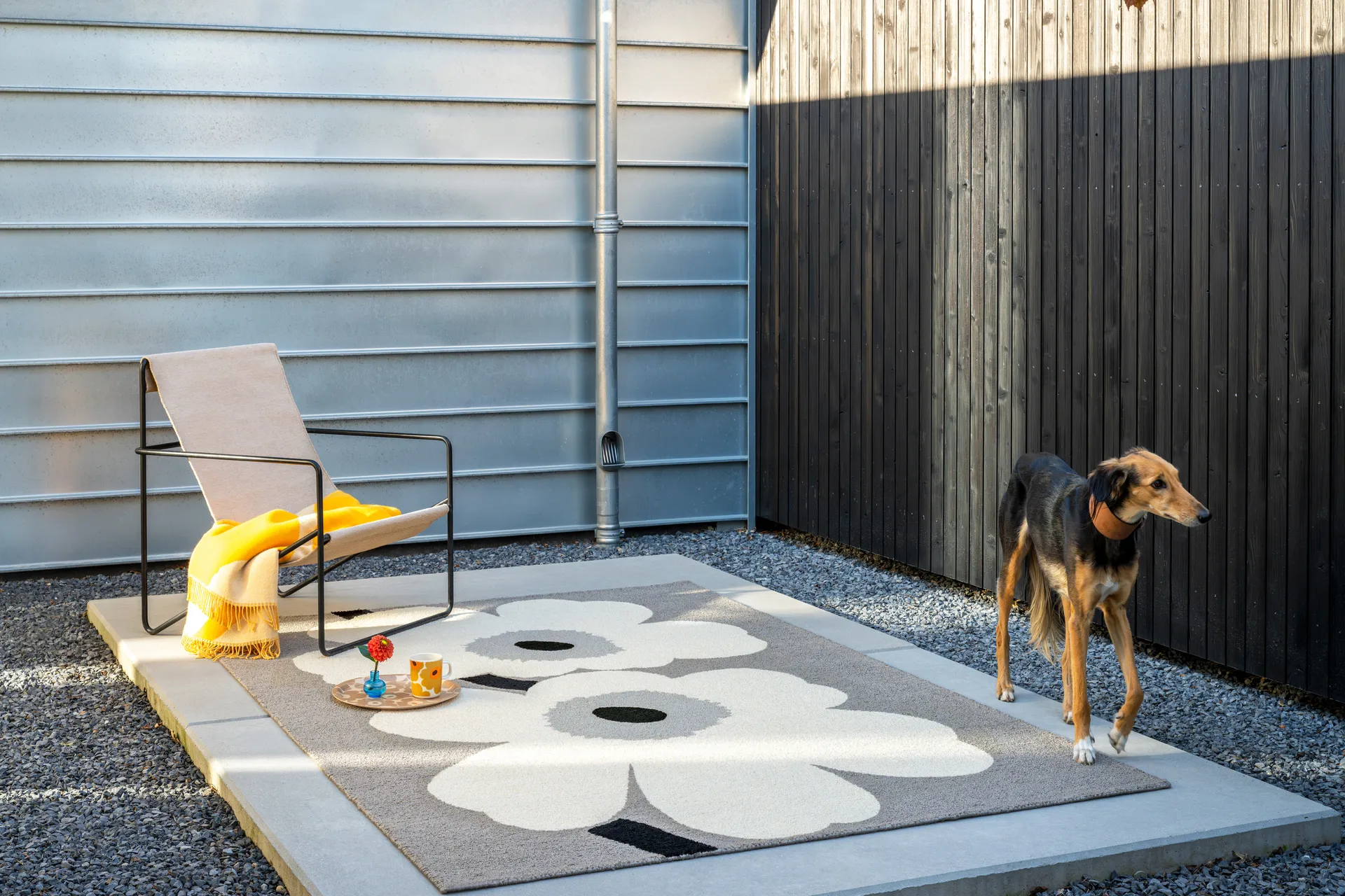 Unikko anniversary teppe outdoor, Grey, 200x280 cm Marimekko