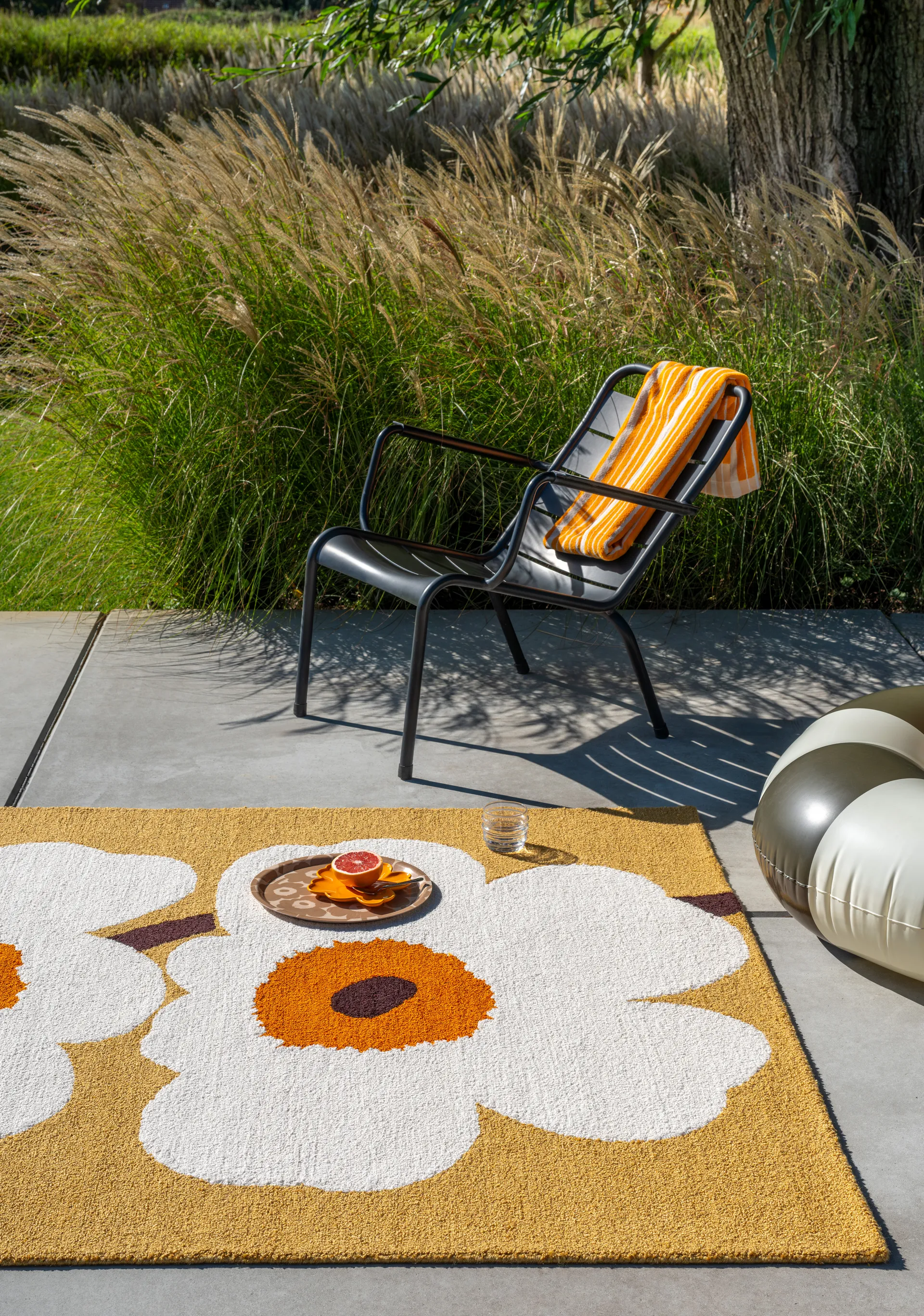 Unikko anniversary teppe outdoor, Honey, 160x230 cm Marimekko