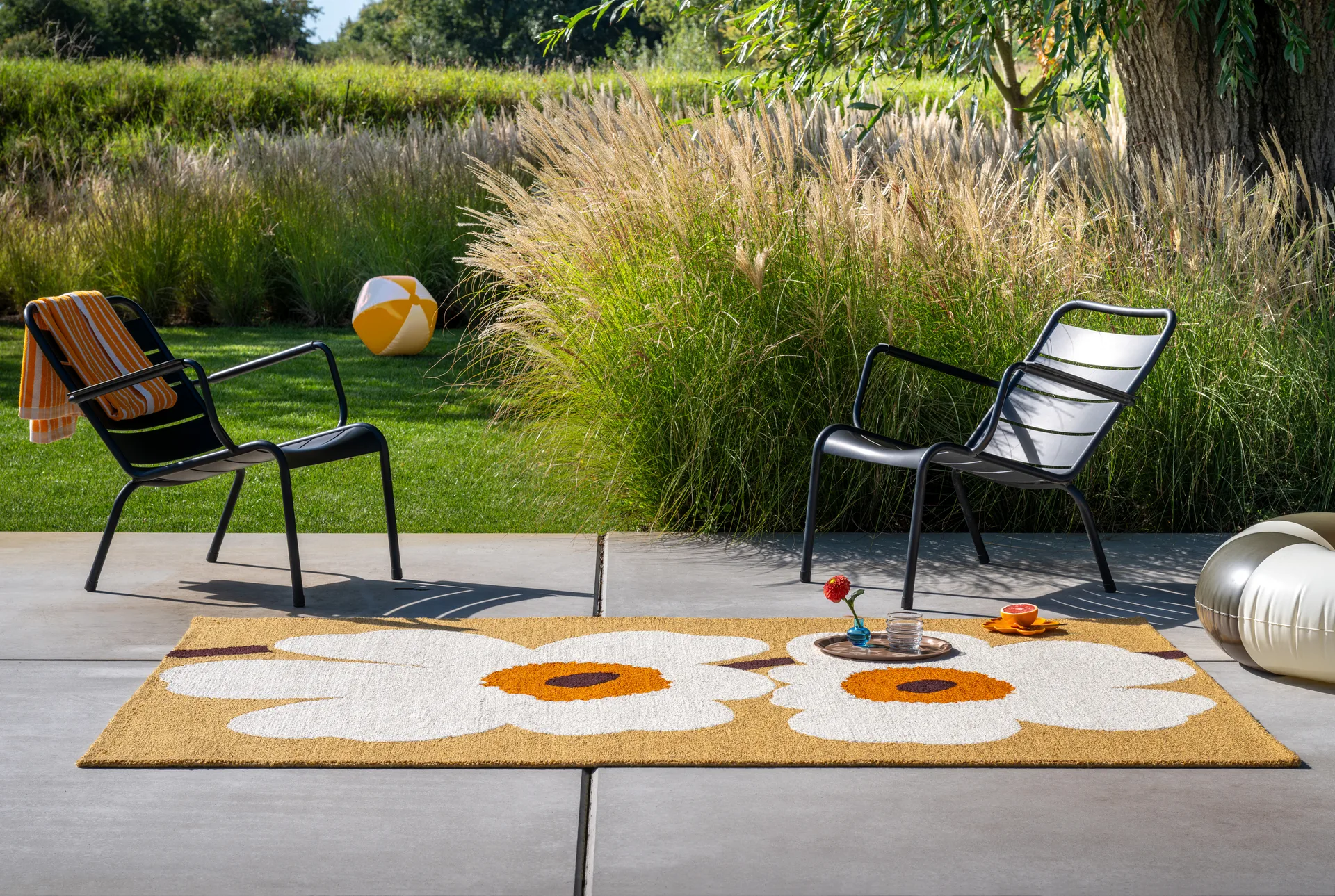 Unikko anniversary teppe outdoor, Honey, 250x350 cm Marimekko