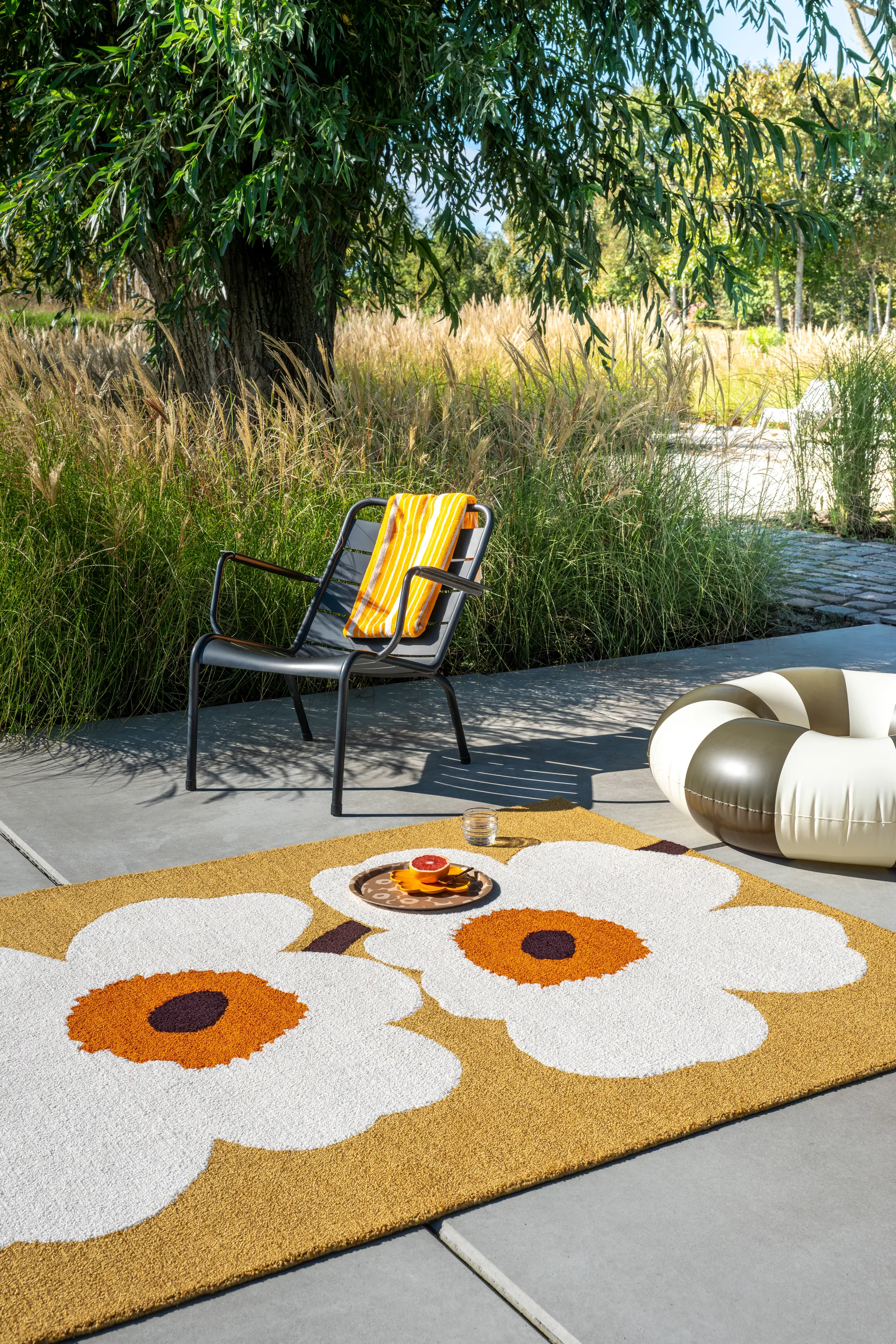 Unikko anniversary teppe outdoor, Honey, 250x350 cm Marimekko
