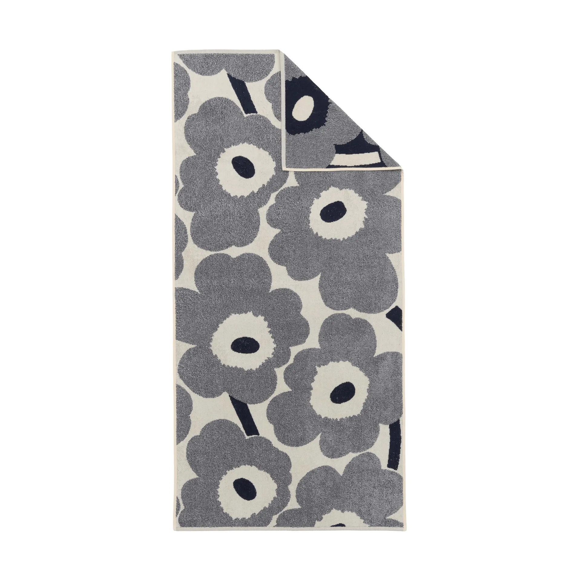 Unikko badehåndkle 70x150 cm, Off white-blueberry Marimekko