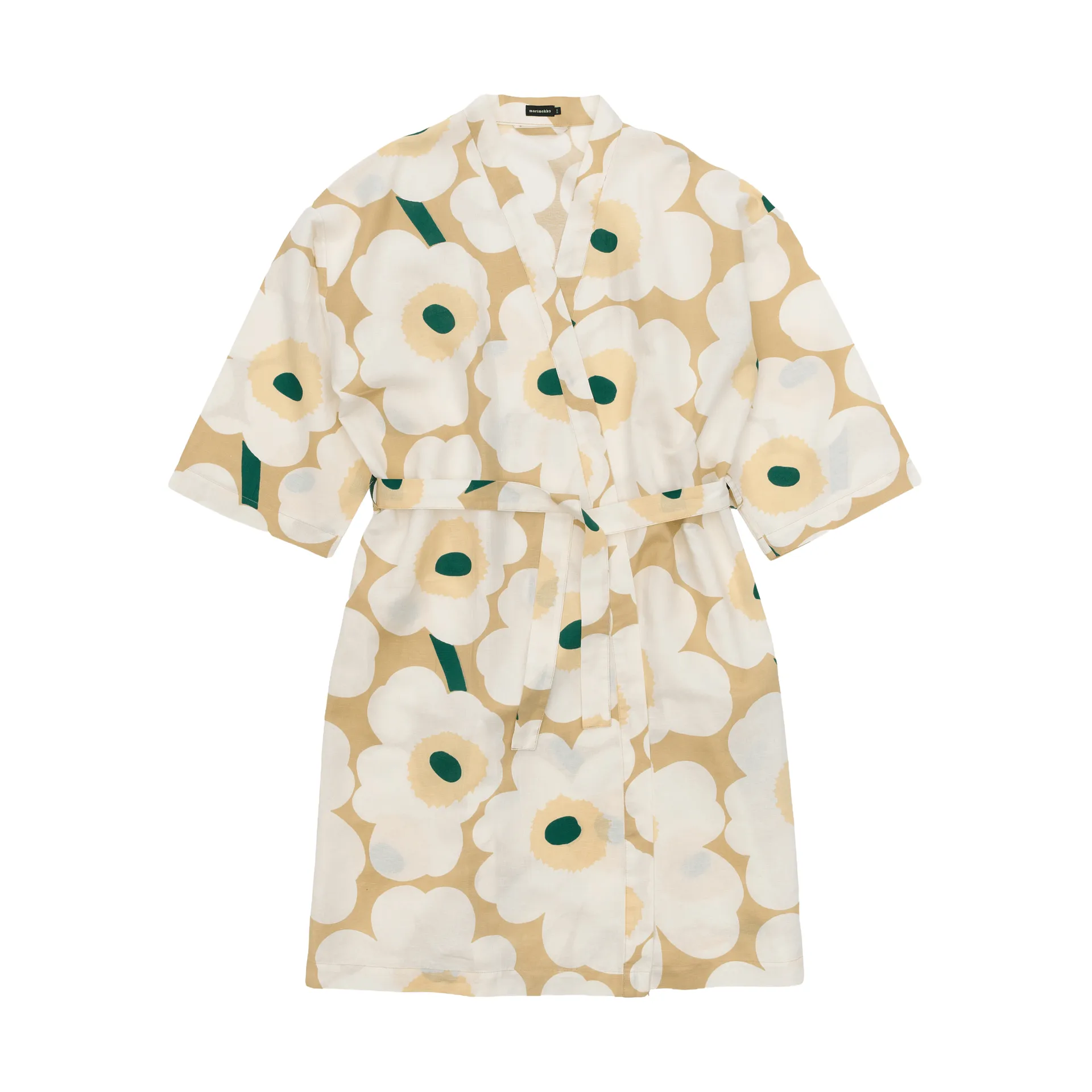 Unikko badekåpe S/M, Sand-off white-hay-emerald Marimekko