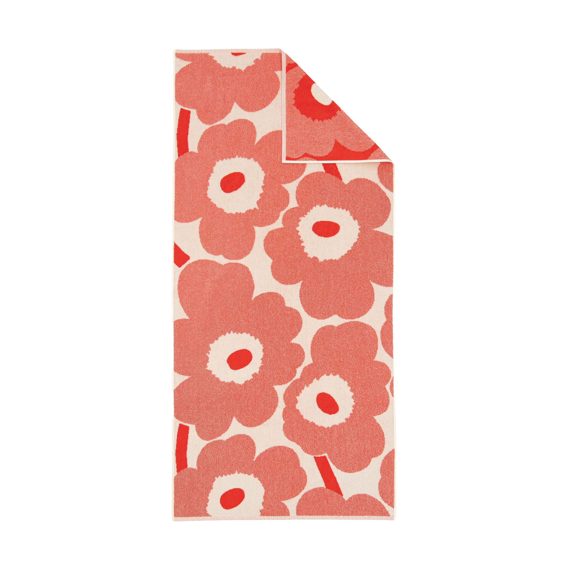 Unikko badelaken 70x150 cm, Off white-orange red Marimekko