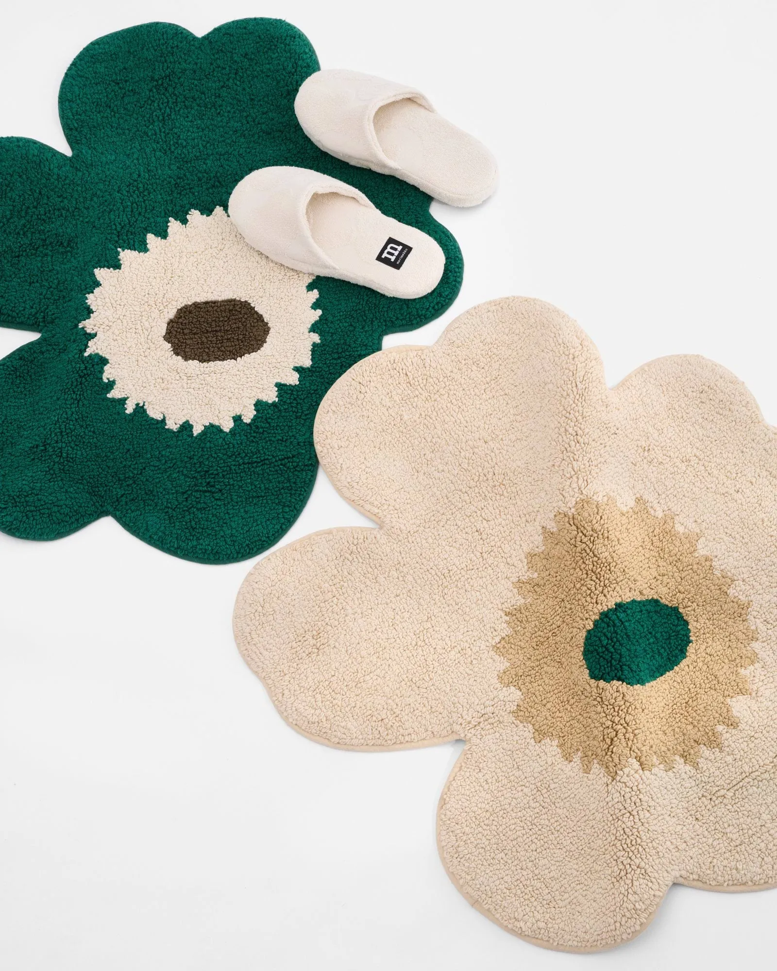 Unikko baderomsmatte 73x74 cm, Hay-sand-emerald Marimekko