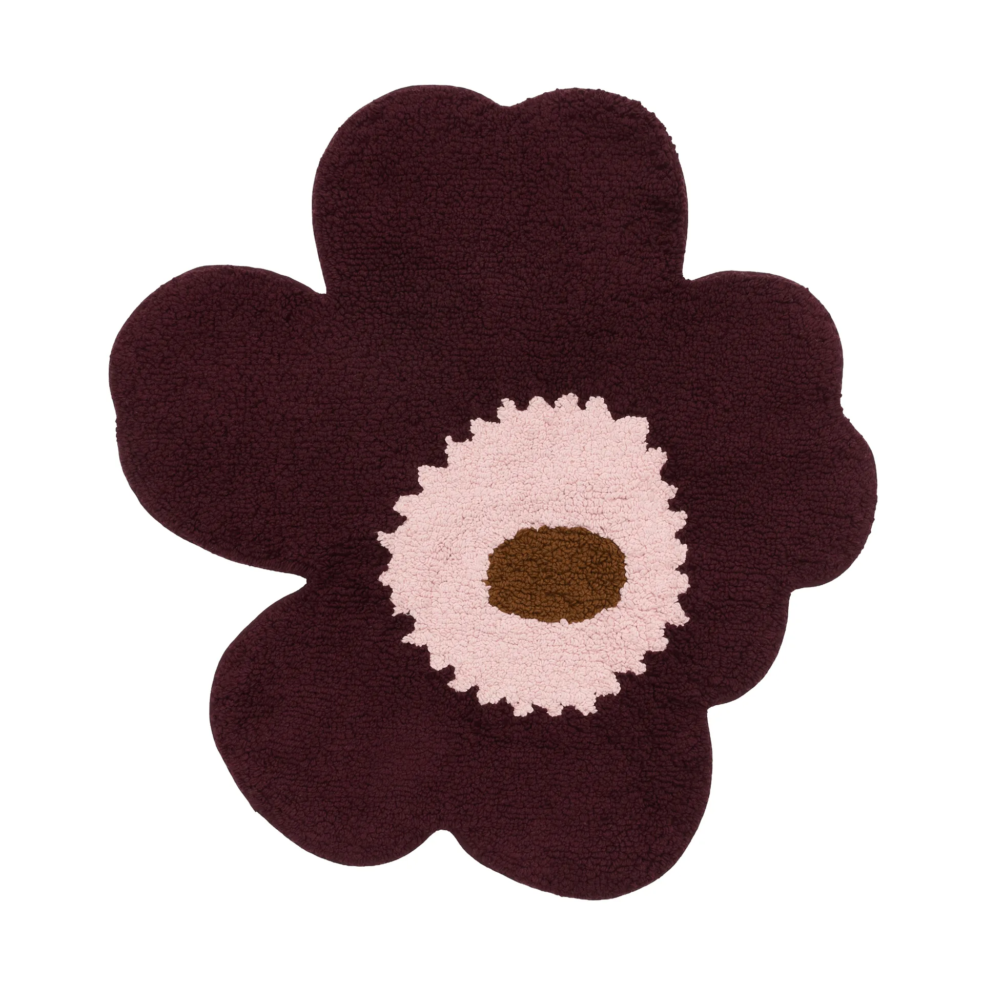 Unikko baderomsmatte 73x74 cm, Plomme-rosa-toffee Marimekko