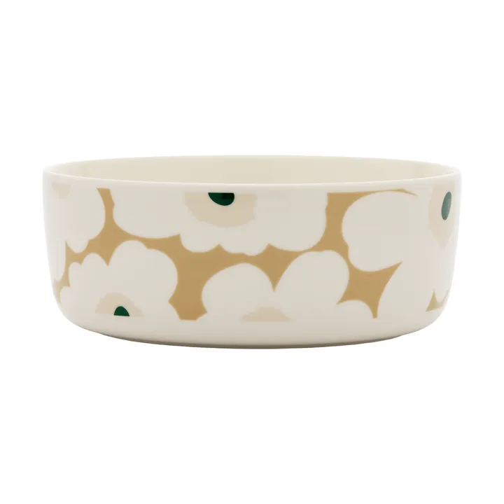 Unikko bolle 1,5 l - White-beige-lys sand-mørk grønn - Marimekko