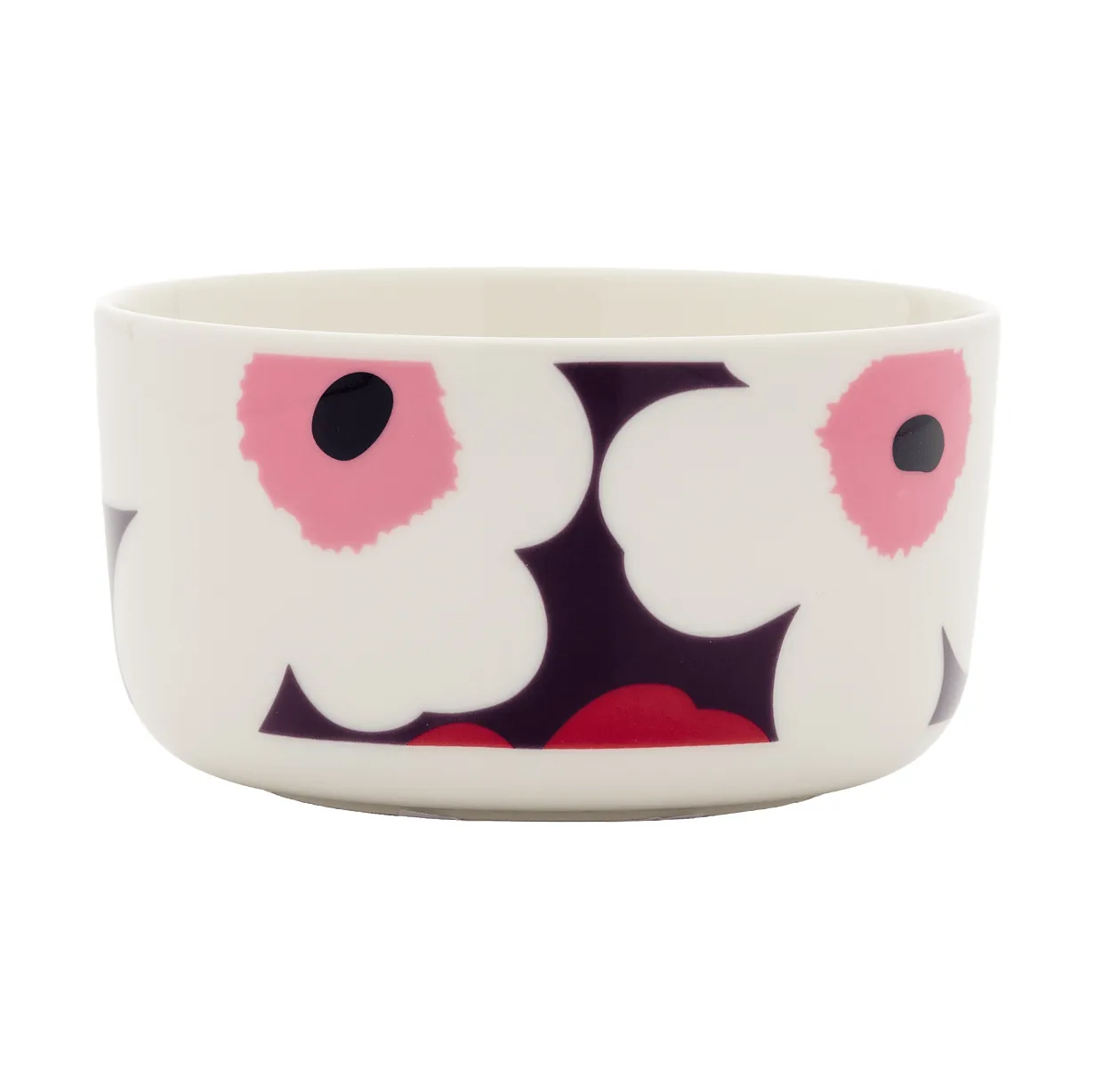 Unikko bolle 5 dl, White-plum-cranberry-pink Marimekko