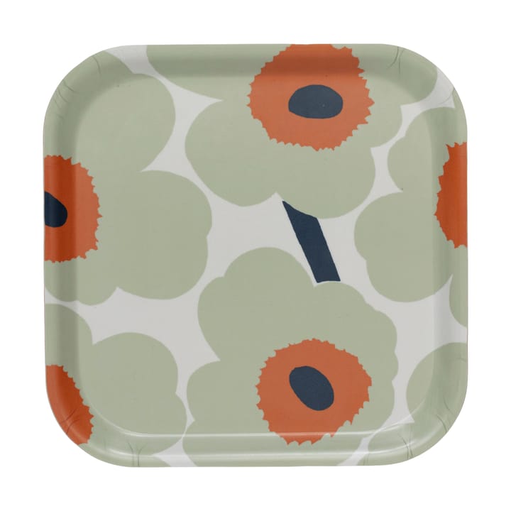 Unikko brett 20x20 cm, Off white-sage-orange Marimekko