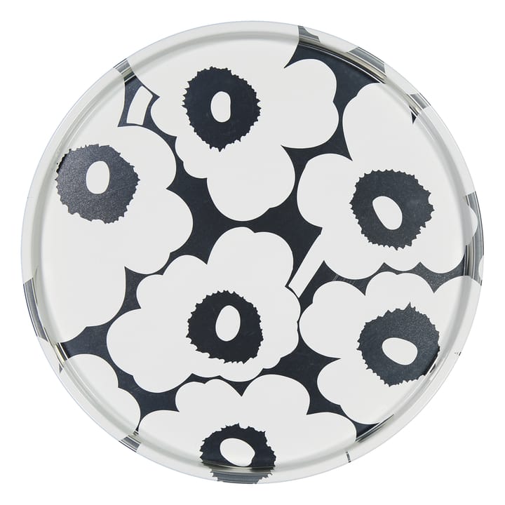 Unikko brett rund grå-hvit - Ø46 cm - Marimekko